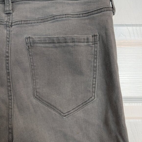 LIVERPOOL ankle skinny charcoal gray jeans with black distressed cuffed hem - Picture 7 of 16